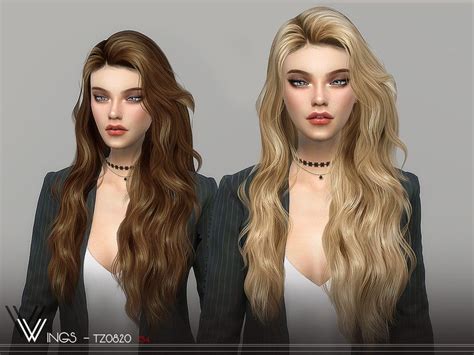 Wingssims Wings Tz0820 Sims Hair Womens Hairstyles Sims 4