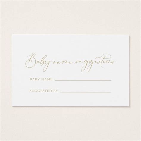 Gold Idyllic Baby Name Suggestions Card Zazzle Name Suggestions