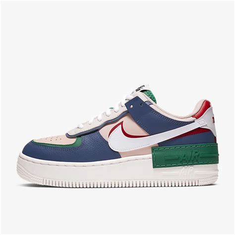 Chunky foam sole with signature air cushioning. Dámské | Air Force 1 - Shadow Navy Blue/Green/Pink ...
