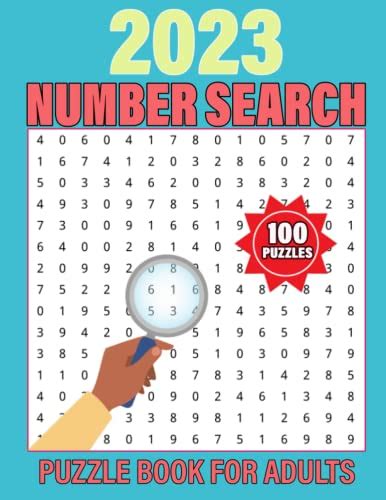 2023 Number Search Puzzle Book For Adults Number Search Book For