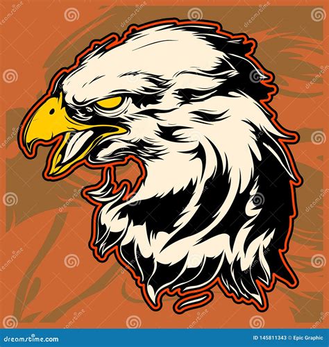 Graphic Head Of A Bald Eagle Mascot Vector Illustration Stock Vector
