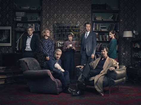Sherlock Bbc Tv Series Four Promo Still 2017 L To R Rupert Graves