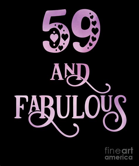 Women 59 Years Old And Fabulous 59th Birthday Party Design Digital Art
