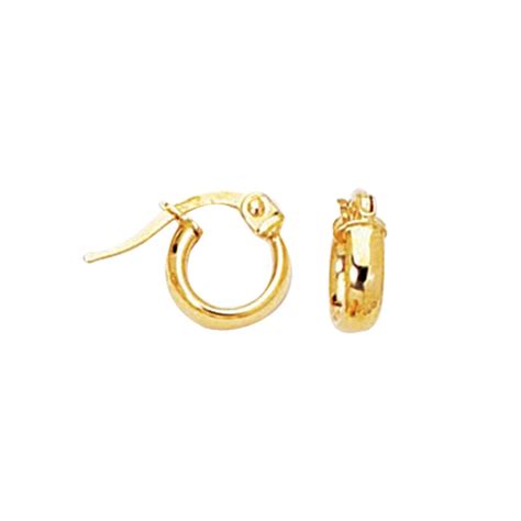 K Yellow Gold Shiny Hoop Earring Hoopearrings Baby Earrings Simple Stud Earrings Stunning