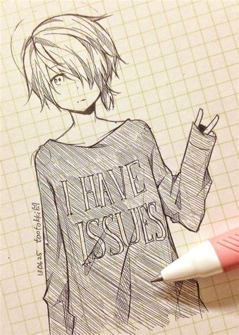 Cute Anime Drawing Tootokki I Have Issues Sweater Boy Drawing Manga
