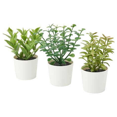 Fejka Kunstplant Met Pot Set Van 3 Binnenbuiten Kruiden 5 Cm Ikea