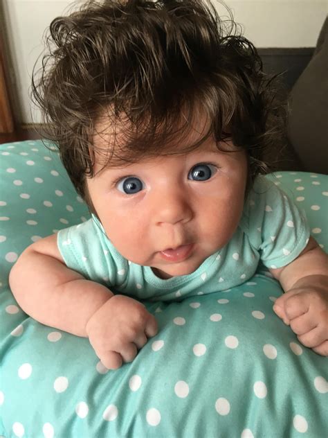 3 Month Old Baby With More Hair Than You Have Ever Seen Cute Baby