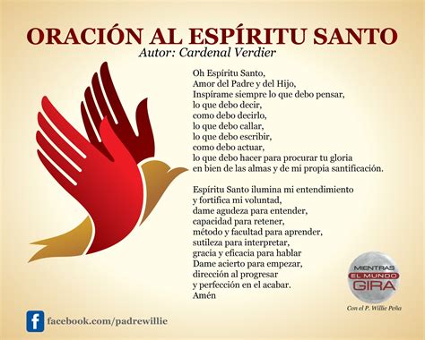 Introducir 31 Images Oracion Al Espiritu Santo Del Padre Willie Peña