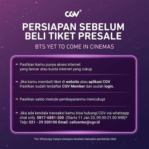 CGV Cinemas On Twitter Hari Ini Tiket BTS YET TO COME IN CINEMAS