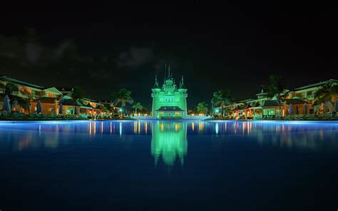 Punta Cana Dominican Republic Resort Night Pool Castle La
