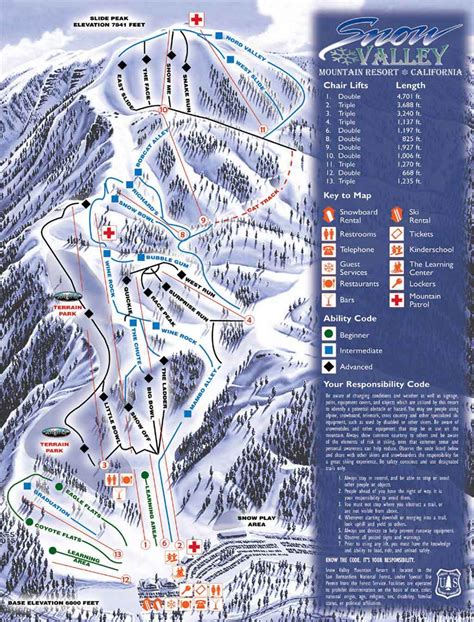 Snow Valley Trail Map Snow Valley Ski Map Snow Valley Snowboard Map