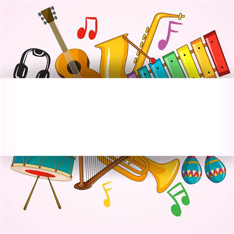 Border Template With Musical Instrument 433168 Vector Art At Vecteezy