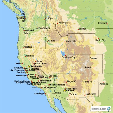 West Coast Of America Map Map