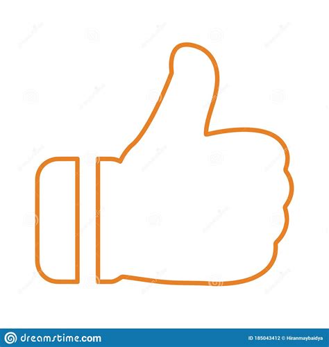 Outline Thumbs Up Favorite Hand Like Icon Stock Vector