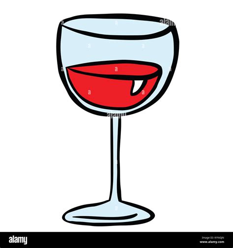 Wine Glass Cartoon Illustration Isolated On White Stock Photo Alamy