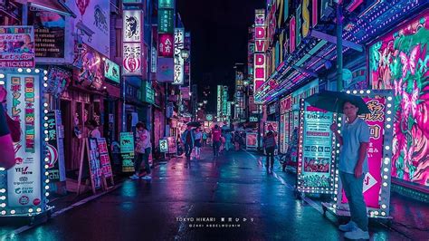 Neon Tokyo Posted By John Anderson Tokyo Purple Aesthetic HD Wallpaper