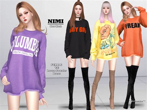 Helsoseiras Nimi Sweater Dress Sims 4 Clothing Sweater Dress Sims 4