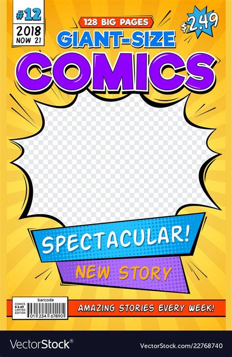 Editable Comic Book Cover Template Cover With Zipper
