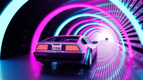 Retro, DeLorean, Car, OutRun, Digital Art, 4K, #6.2508 Wallpaper