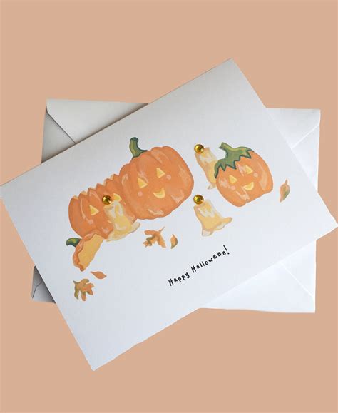 Halloween Pumpkin Card Pumpkins Card Etsy