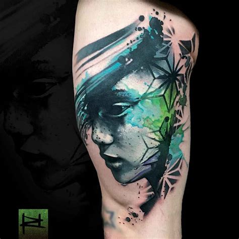Abstract Portrait Tattoo By Rich Harris Inkppl