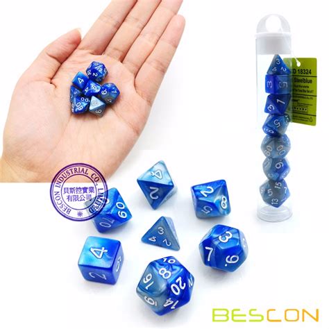 Bescon Mini Gemini Two Tone Polyhedral Rpg Dice Set 10mm Small Rpg
