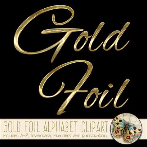 Gold Foil Alphabet Clipart Gold Uppercase And Lowercase Letters