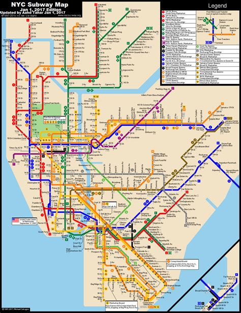 New York City Subway Route Map By Michael Calcagno