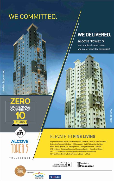 Live With Zero Maintenance Charges For 10 Years At Ps Alcove Tower 5 In