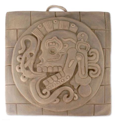 Chichen Itza Skull Ceramic Wall Plaque Maya Replica Wall Décor Aztec