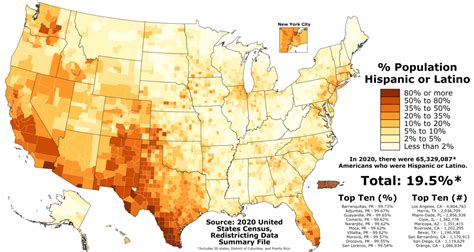 List Of Us States By Hispanic And Latino Population Wikipedia