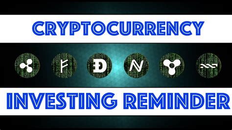 I understand how confusing it is when you first begin looking for new cryptocurrency investments. Cryptocurrency Investment Reminders As We Get Humbled ...