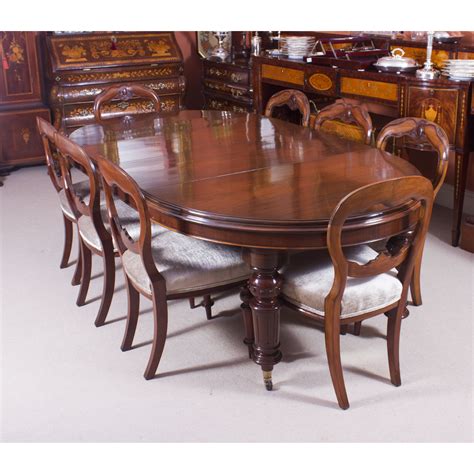 Antique tables made daily makes the most authentic reproduction farm tables available anywhere. Antique Victorian Oval Dining Table & 8 antique chairs c ...