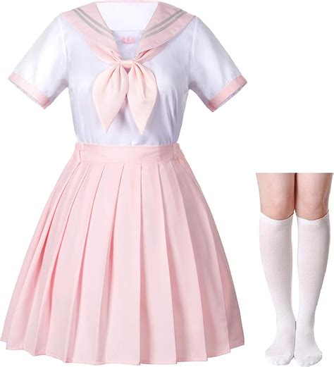 Elibelle Classic Japanese Anime Babe Girls Pink Sailor Dress Shirts Uniform Cosplay Costumes