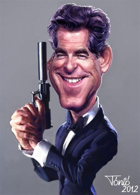 Pierce Brosnan As James Bond 007 Celebrity Caricatures Caricature Portrait Album