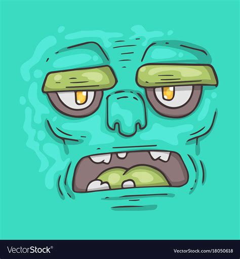 Cartoon Monster Face Halloween Royalty Free Vector Image