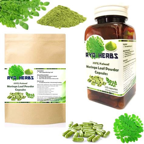 Organic Moringa Oleifera Leaf Powder Capsule Herbal Dietary Supplement