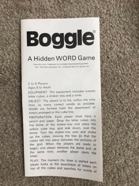 Vintage Boggle Game In Box Parker Family Games Picclick Uk