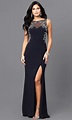 Long Navy Blue Designer Prom Dress - PromGirl | Gala dresses, Prom ...