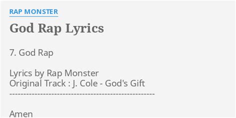 God Rap Lyrics By Rap Monster 7 God Rap Lyrics