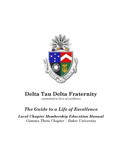 Pledge Education Manual Gamma Theta Chapter Delta Tau Delta By Wade