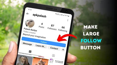 How To Make Instagram Follow Button Larger Youtube
