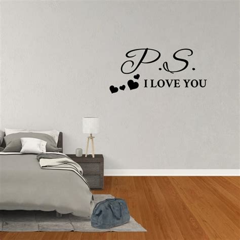 Wall Decal Quote Ps I Love You Vinyl Sticker Love Wall Decor Couple