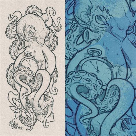 Commissioned Octopus Tattoo Design. #octopus #octopustattoo #