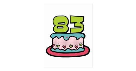 83 year old birthday cake postcard zazzle