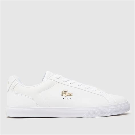 Mens White And Gold Lacoste Lerond Pro Trainers Schuh