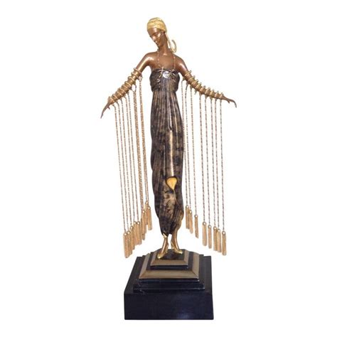 Erte 1990 Limited Edition Art Deco Woman Bronze Statue Art Deco Woman