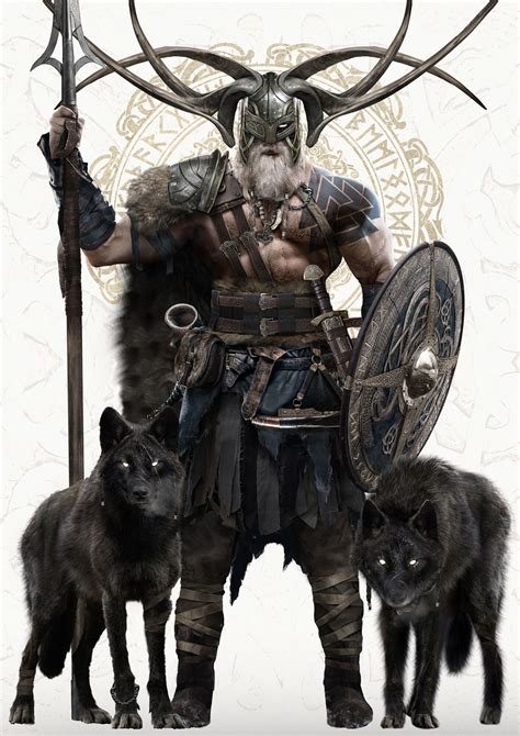 Digital Art Spassundspiele Odin By Johnson Ting Viking Character