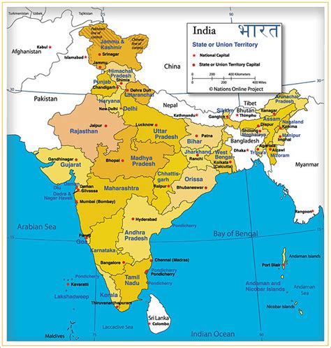 India Map Of Indias States And Union Territories Nations Online Project
