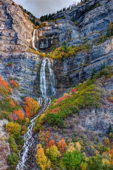 Bridal Veil Falls Utah Autumn Veil Bridal Veil Falls Landscape